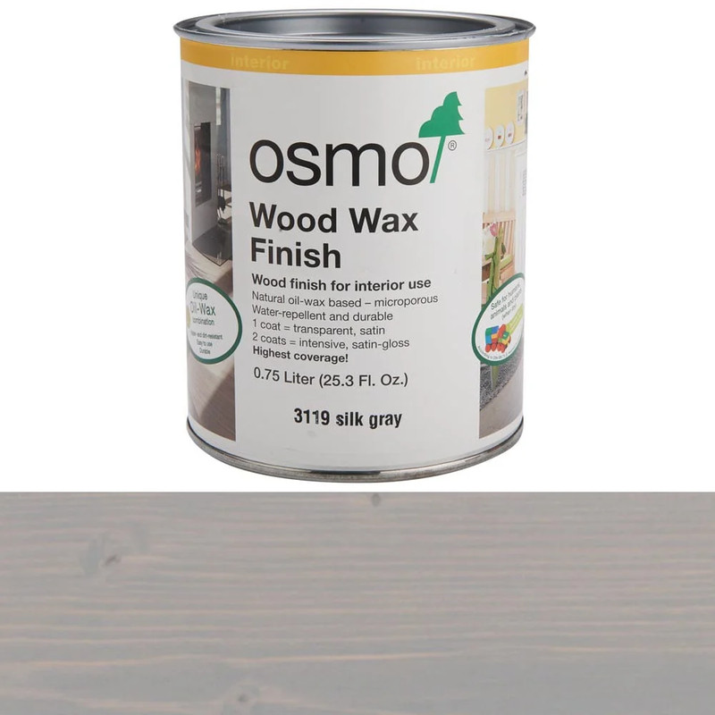 Wood Wax Finish - Solvent Based - Finish Color:Silk Grey - Size:0.75 Liter
